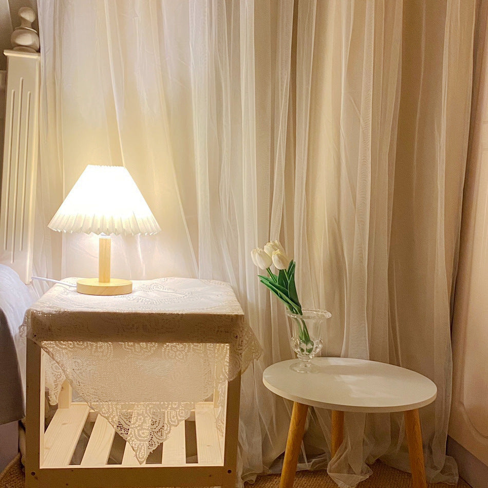 Korean Retro Vintage Solid Wood Table Lamp