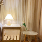 Korean Retro Vintage Solid Wood Table Lamp