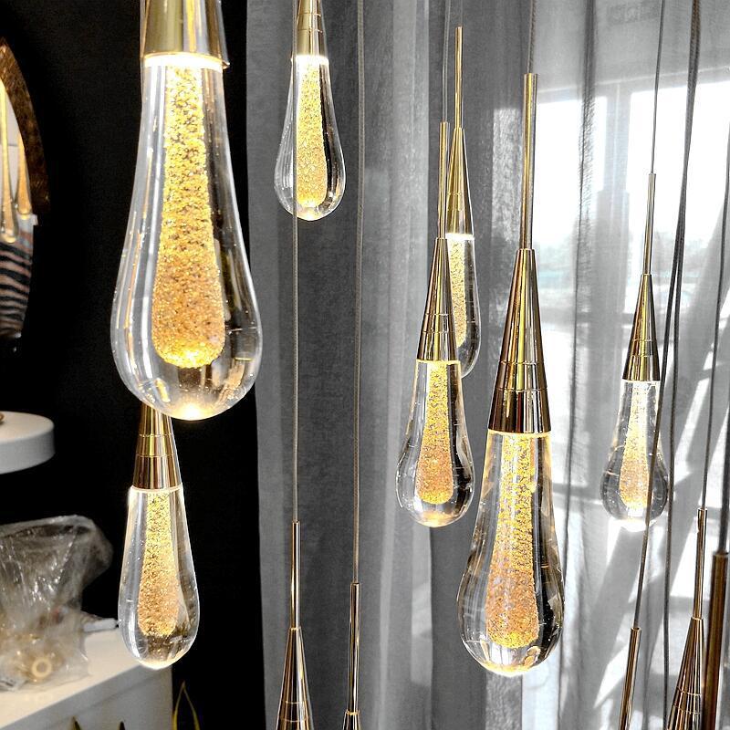Round Droplet Panel Wiltshire Crystal Pendant Light