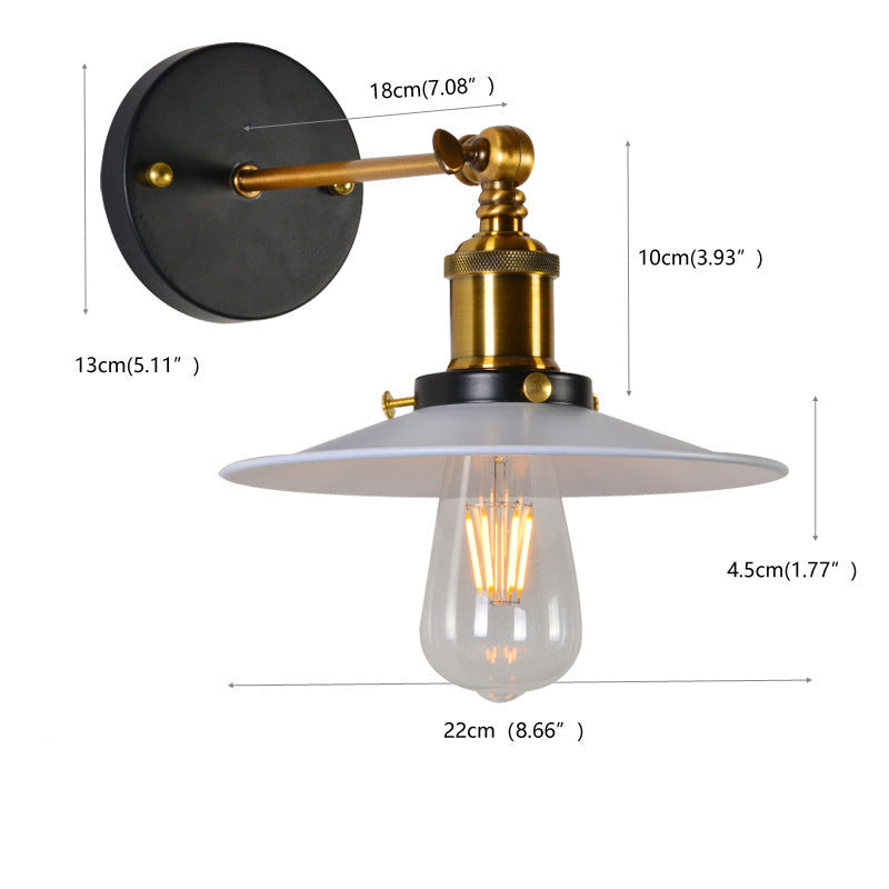 Retro Industrial Style Metal Saucer Shade Wall Light