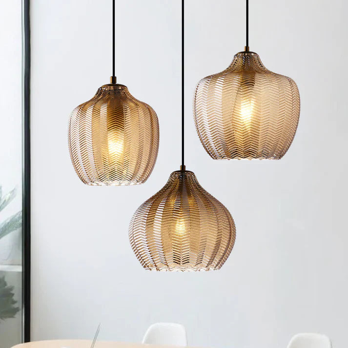 Nordic Style Wavy Glass Pendant Ceiling Light