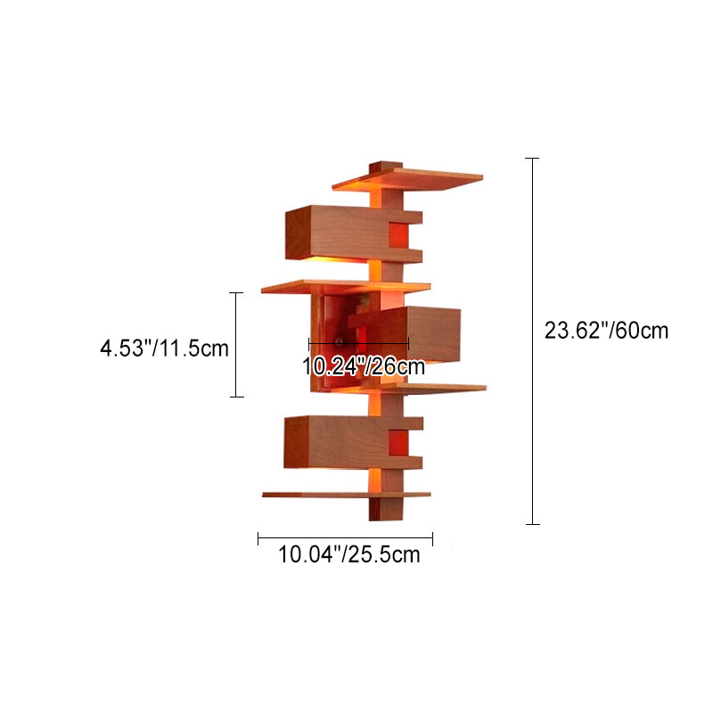 Creative Brick Red Wooden Wall Light