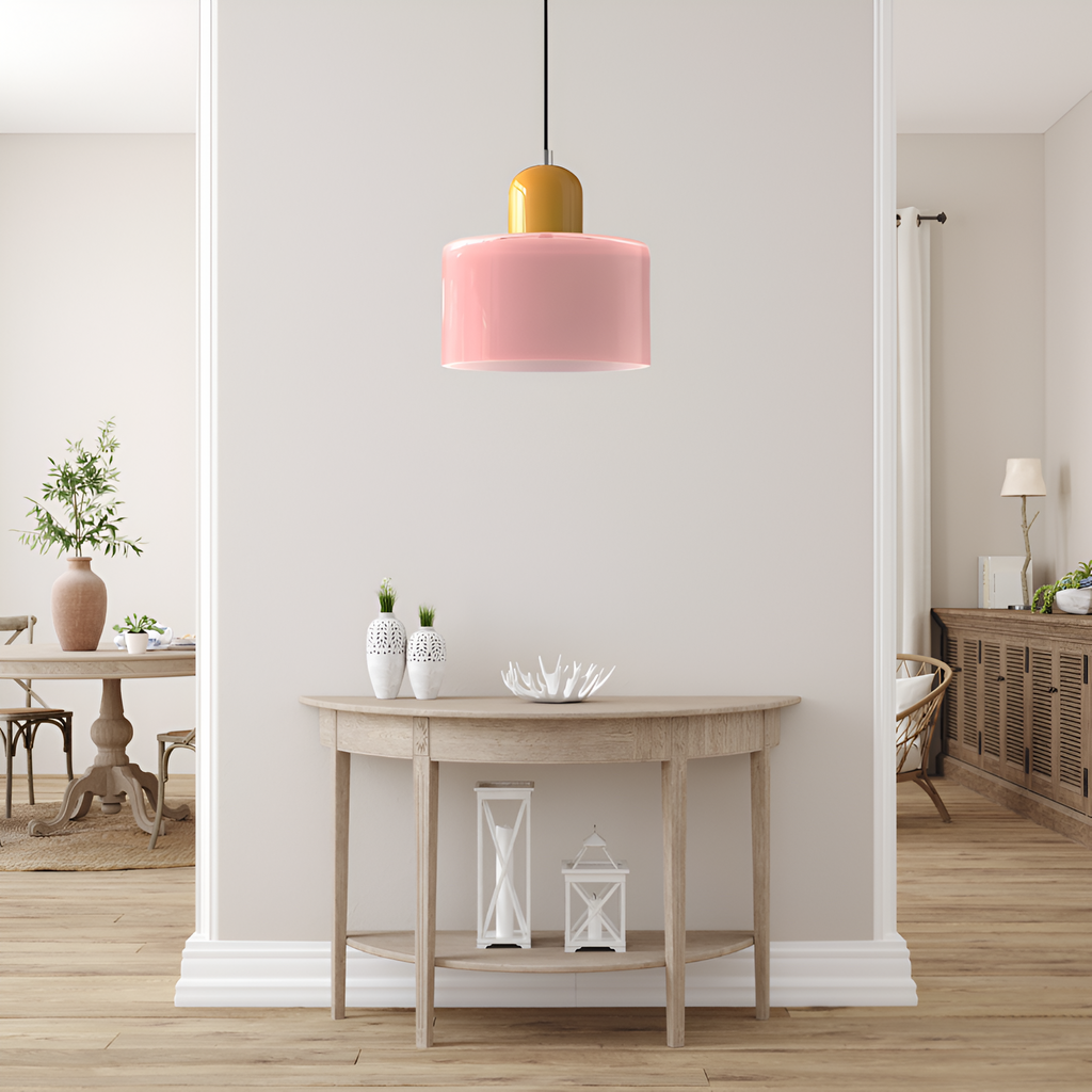 Nordic Iron Body Two-Tone Glass Pendant Light