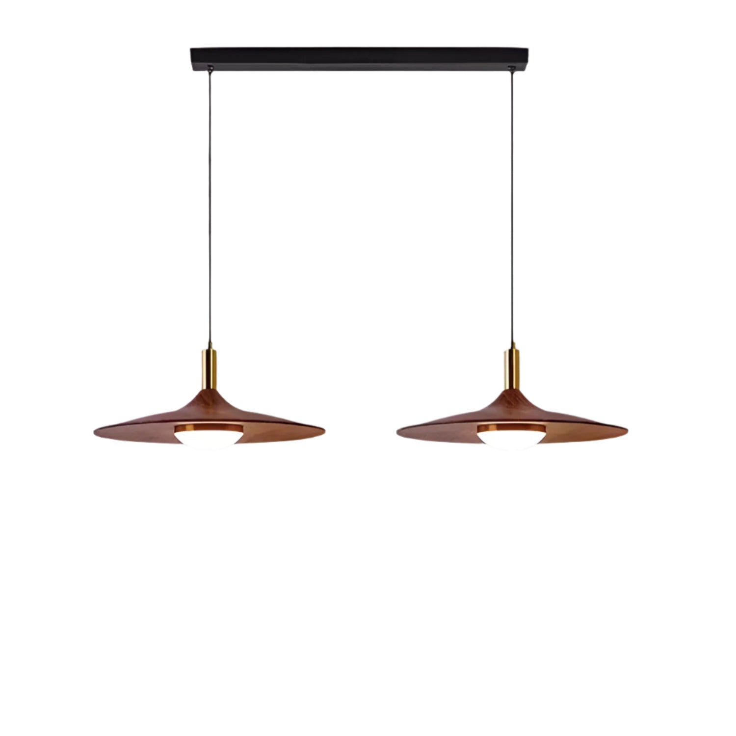 Nordic Style Walnut-Finish Iron Pendant Light