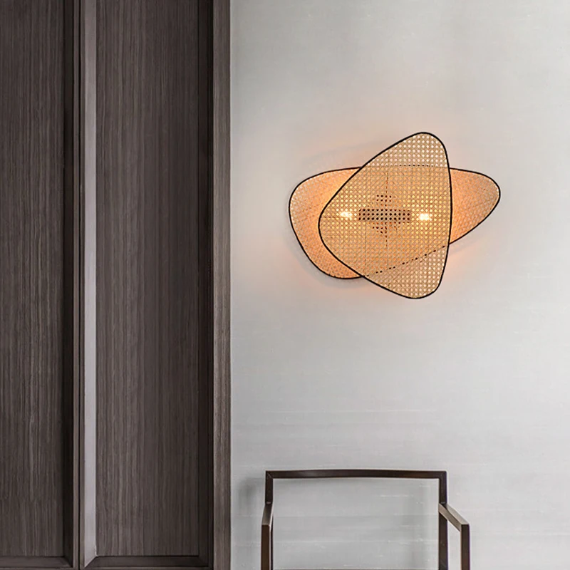 Handmade Bamboo Rattan Wall Light