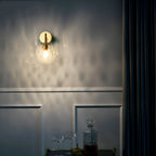 Modern Retro Rippled Glass Sphere Wall Light