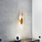 Luxury Oval Gold Foil Texture Metal Wall Light