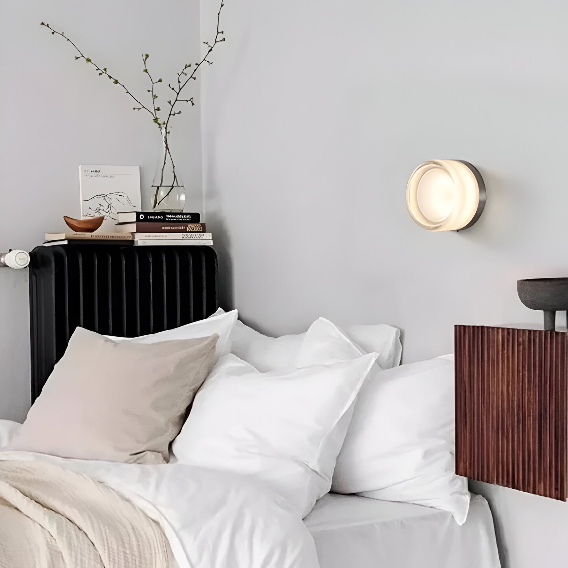 Nordic Luminous Dimple Glass Modern Wall Light
