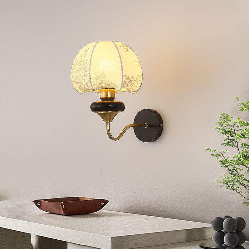 Traditional Pattern Fabric Wall Light
