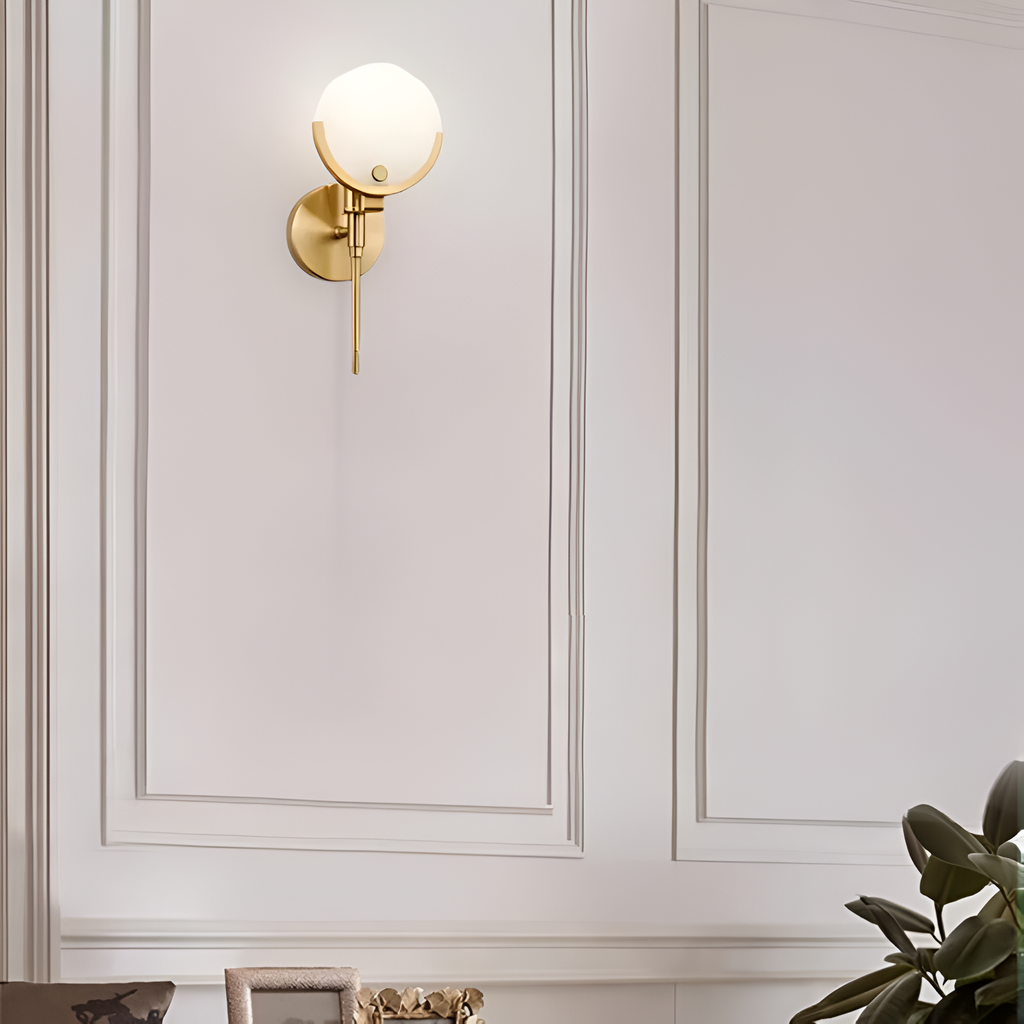 The Shine of Gold and Marble Wall Light
