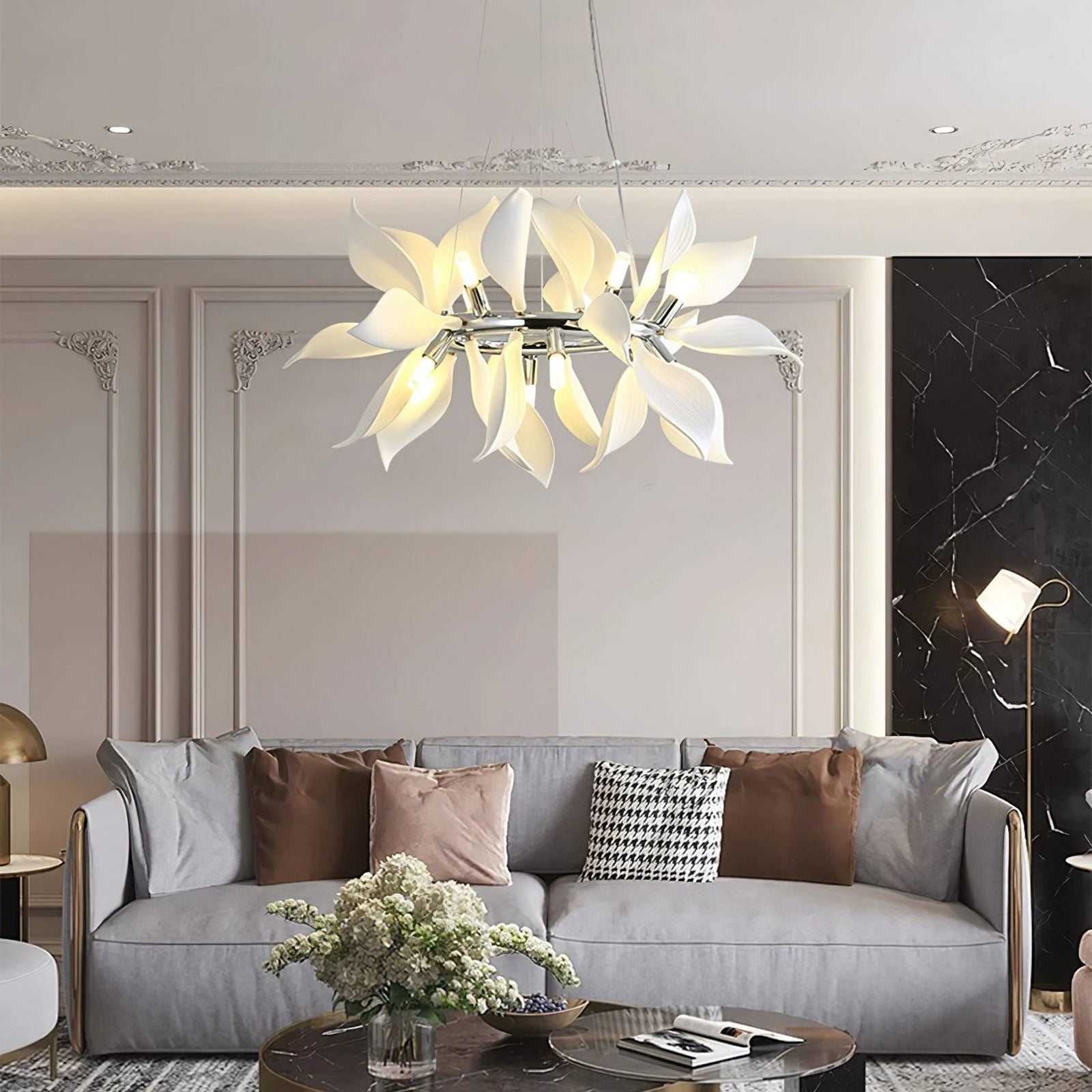 Petaline Bloom Ceramic Floral Pendant Light