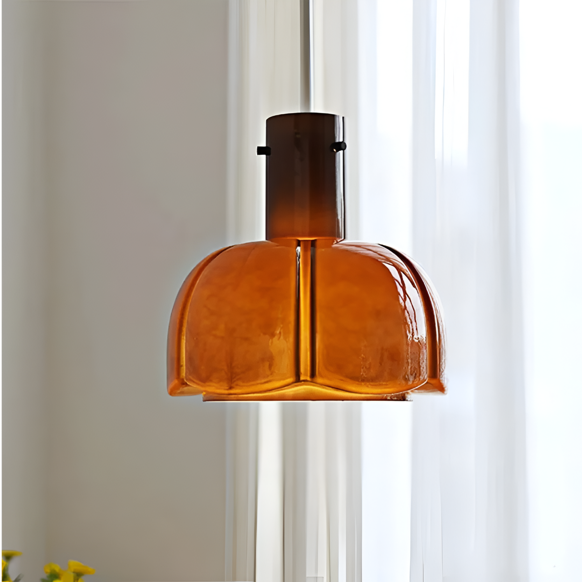 Nordic Flower Shaped Glass Pendant Light