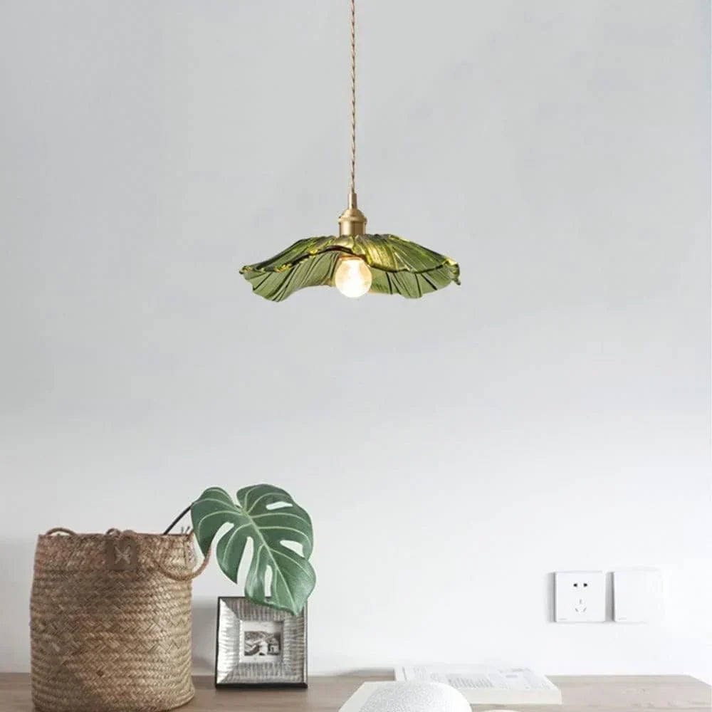Lotus Glow Vintage Glass Pendant Light