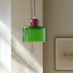 Nordic Iron Body Two-Tone Glass Pendant Light
