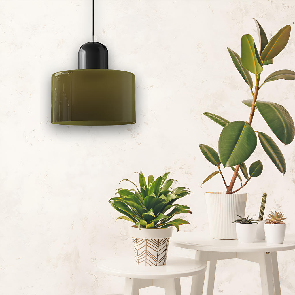 Nordic Iron Body Two-Tone Glass Pendant Light