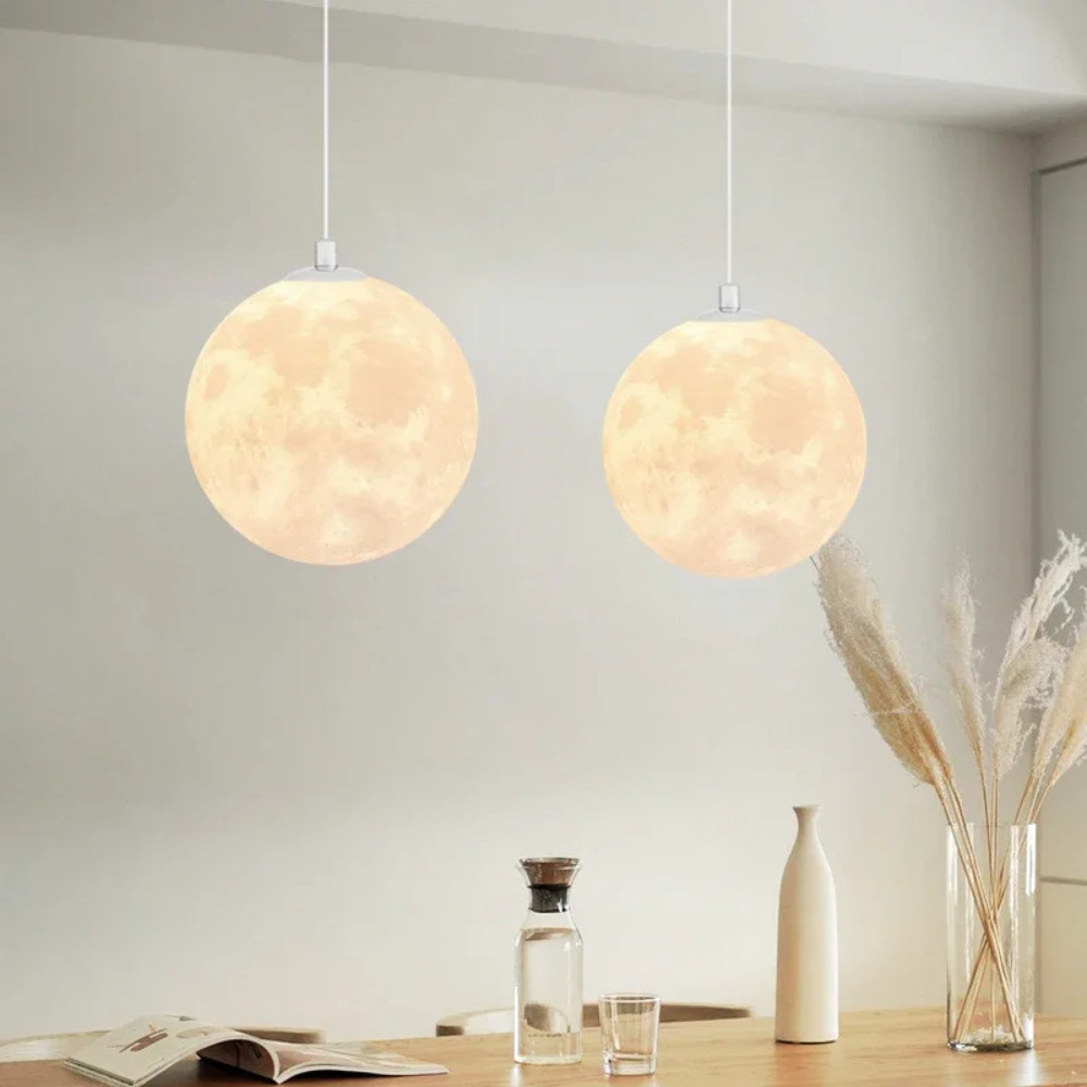 Lunar Glow Modern Glass Pendant Light