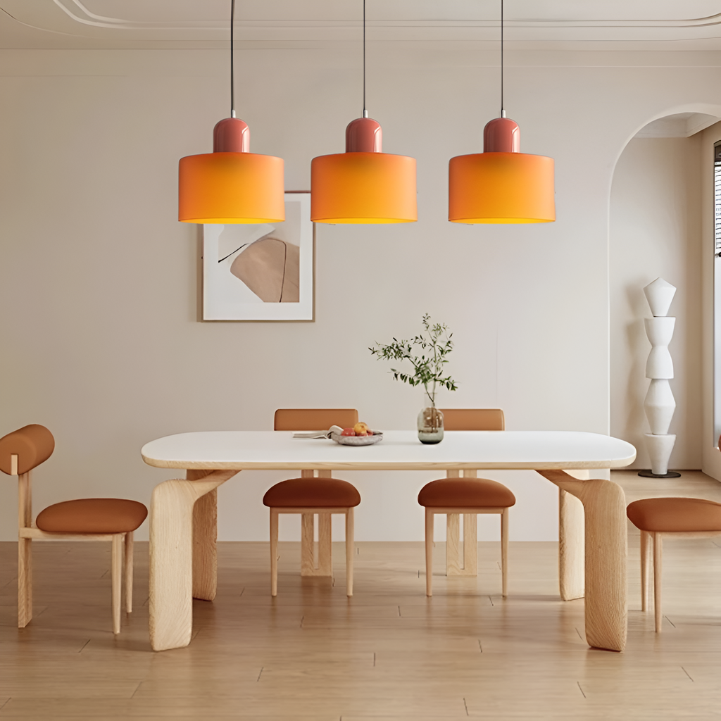 Nordic Iron Body Two-Tone Glass Pendant Light