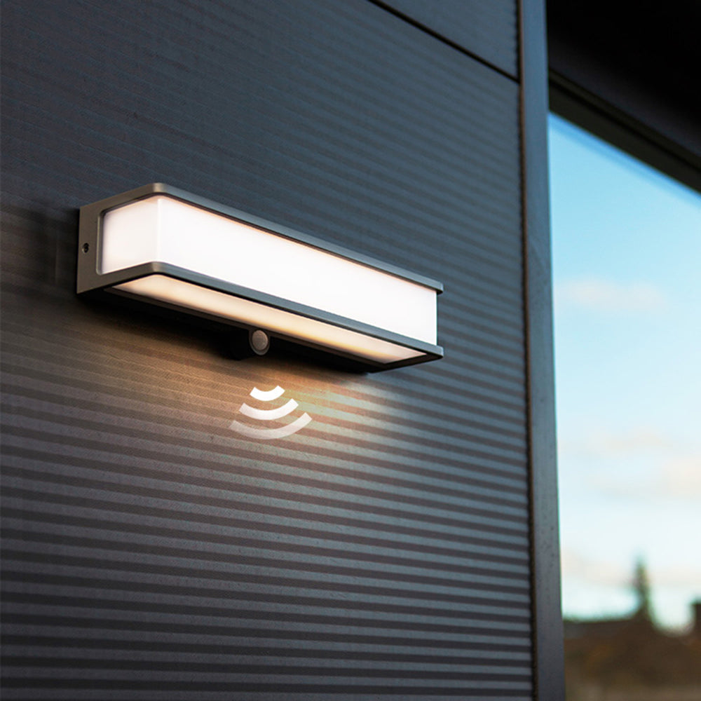 Modern Minimalist Rectangular Acrylic Sensor Solar IP65 Waterproof Outdoor Wall Light
