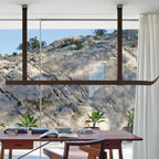 Luxen Minimalist Leather Linear Chandelier