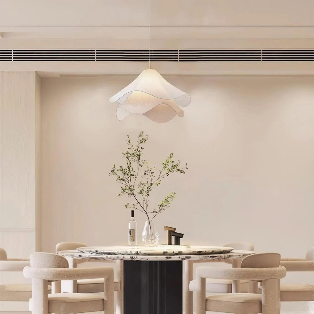 Radiance of Serenity Fabric Japandi Pendant Light