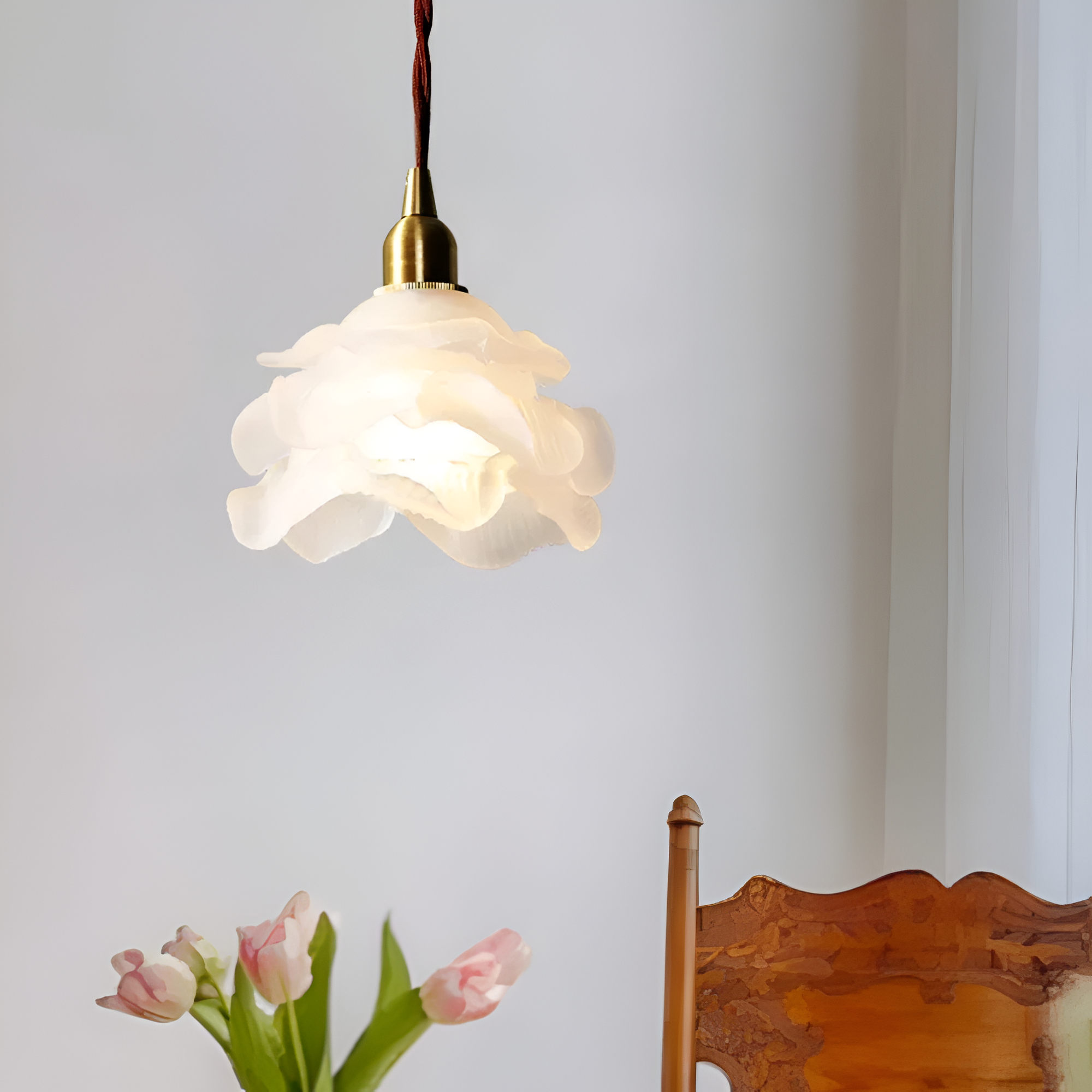 Vintage Rose Glass Pendant Light
