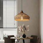 Elegant Natural Rattan Braid Boho Pendant Light