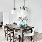 Nordic Iron Body Two-Tone Glass Pendant Light