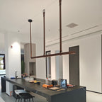 Luxen Minimalist Leather Linear Chandelier
