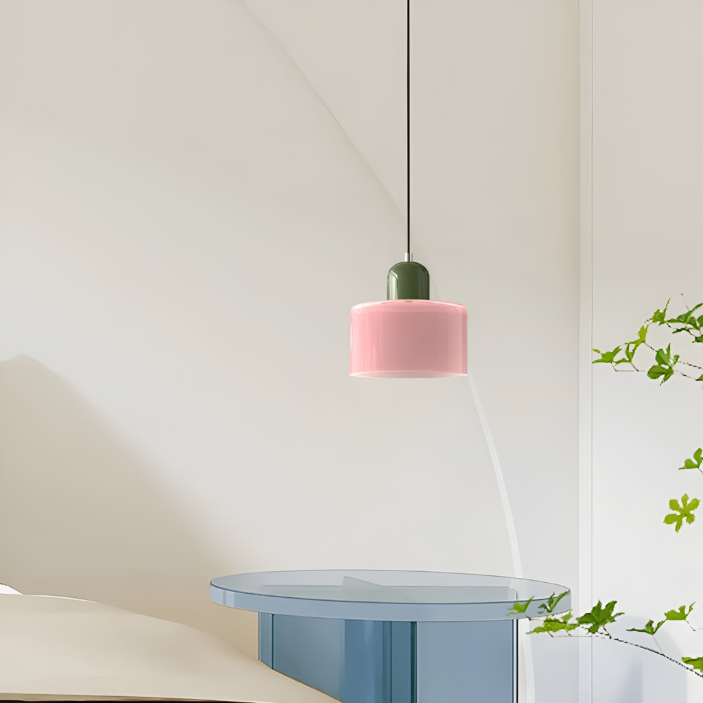 Nordic Iron Body Two-Tone Glass Pendant Light