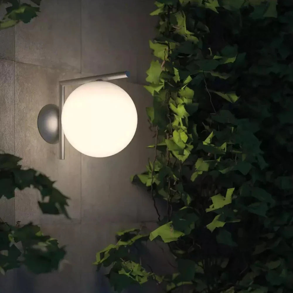 Calla Hanging Glass Globe Nordic Brass Wall Light