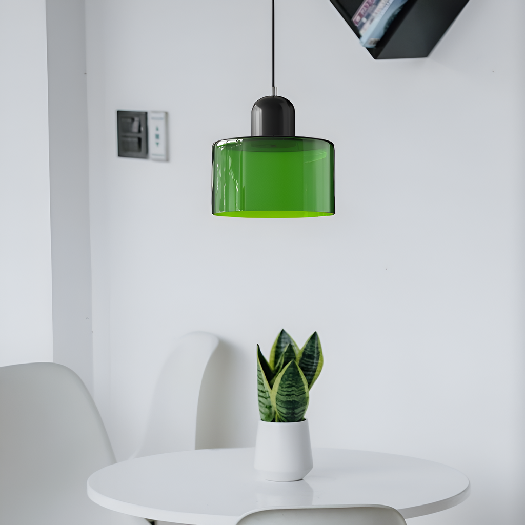 Nordic Iron Body Two-Tone Glass Pendant Light