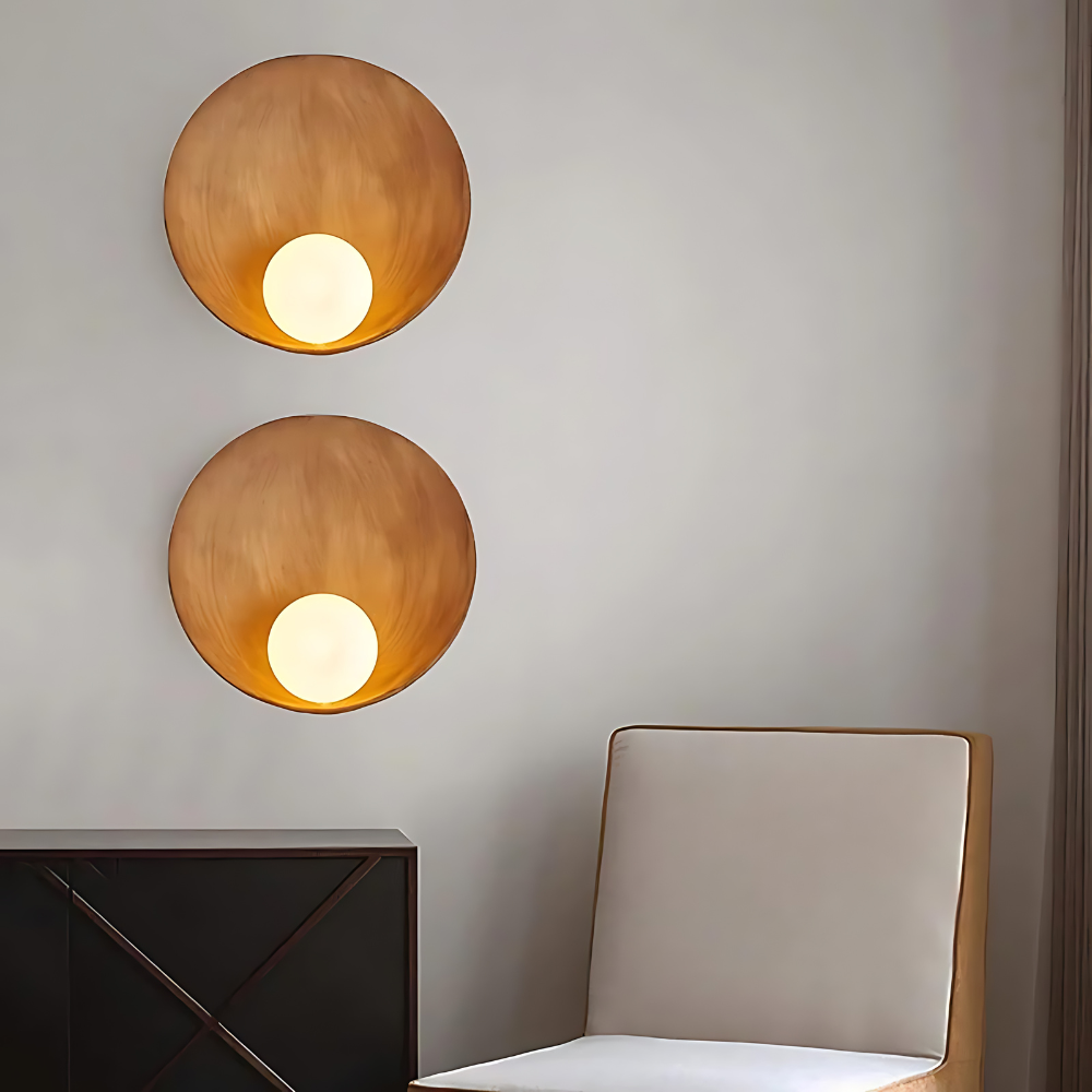 Serenity Modern Resin Japandi Metal Wall Lamp