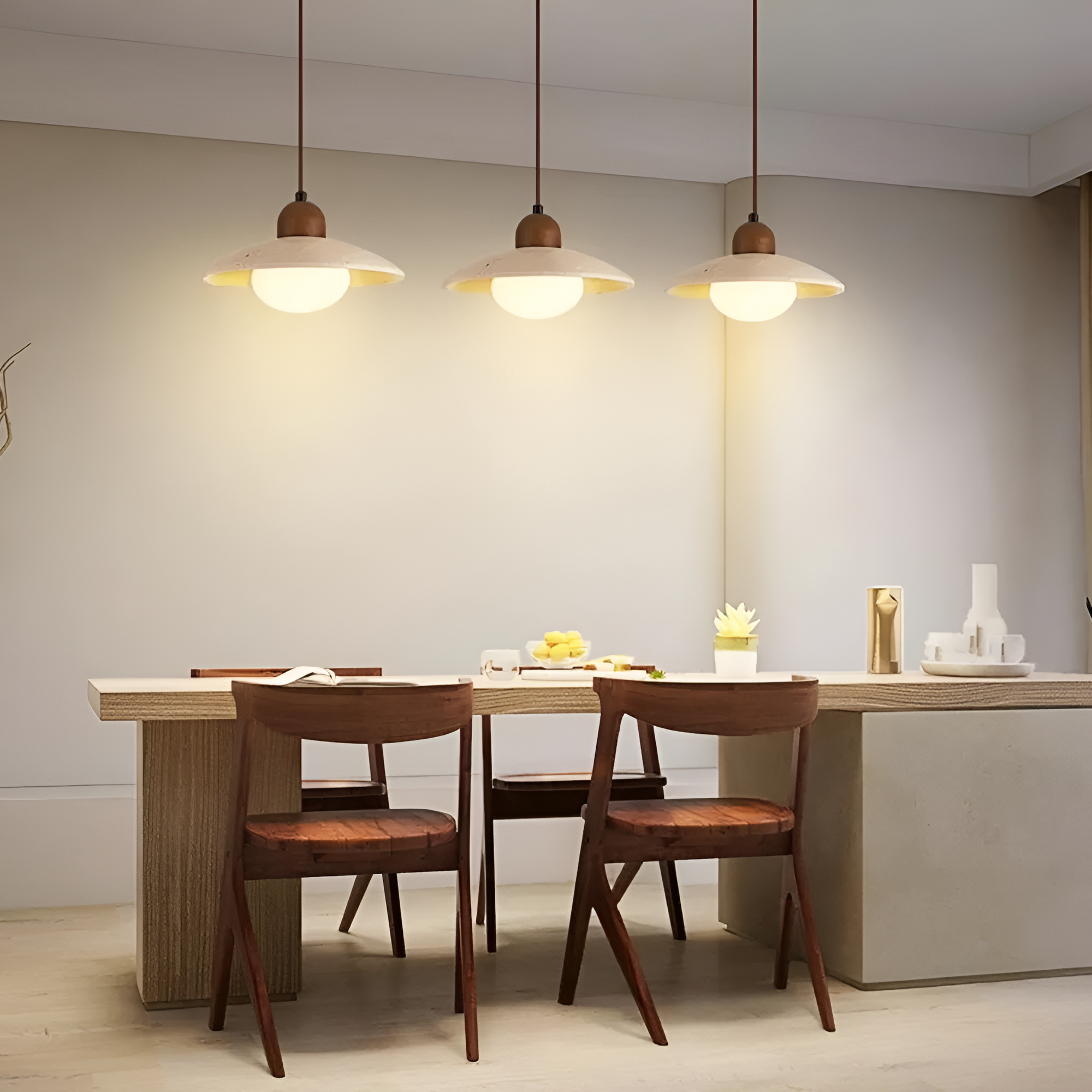 Elara Japandi Wood Elegance Pendant Light