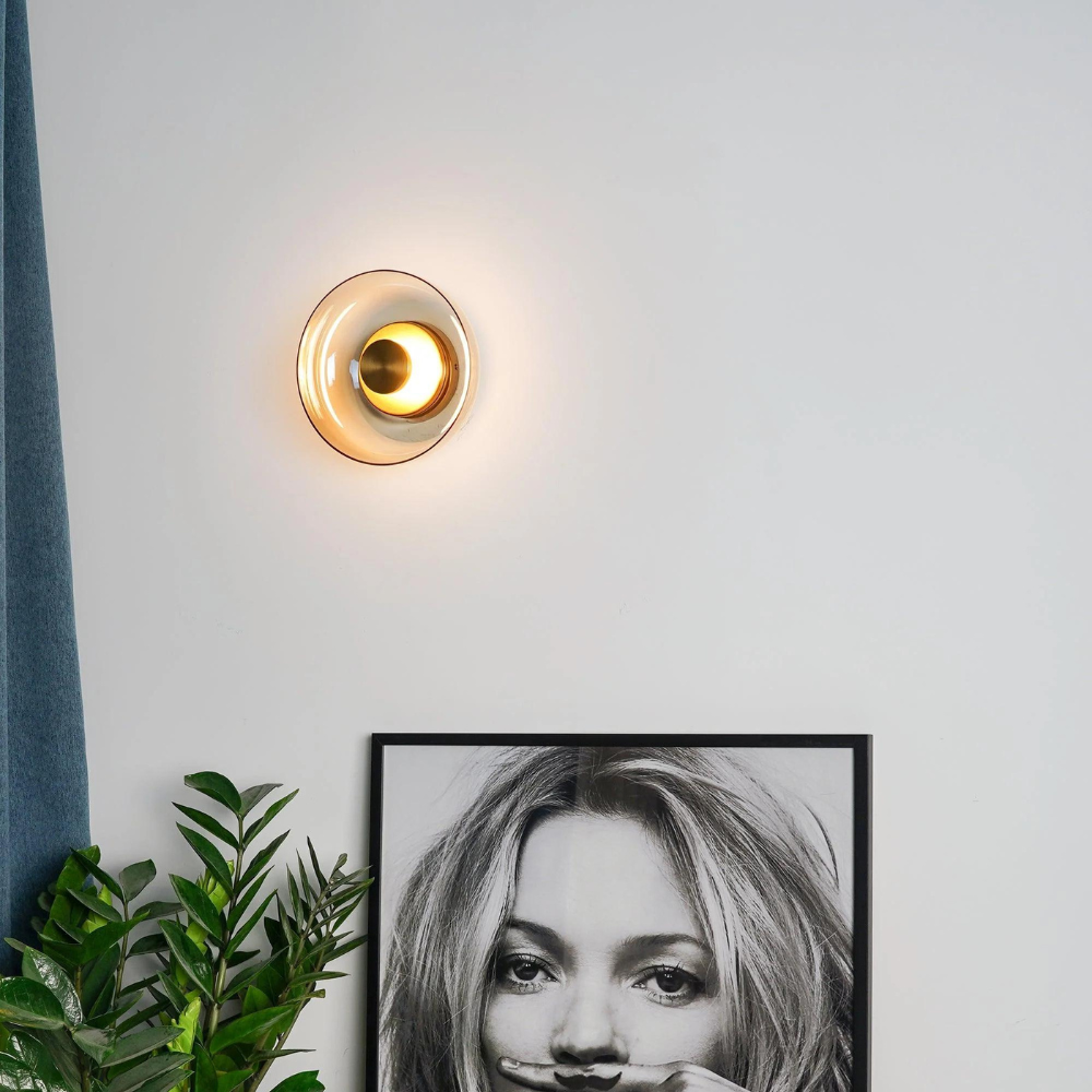 The Shimmering Glow Premium Minimalist Brass Wall Light