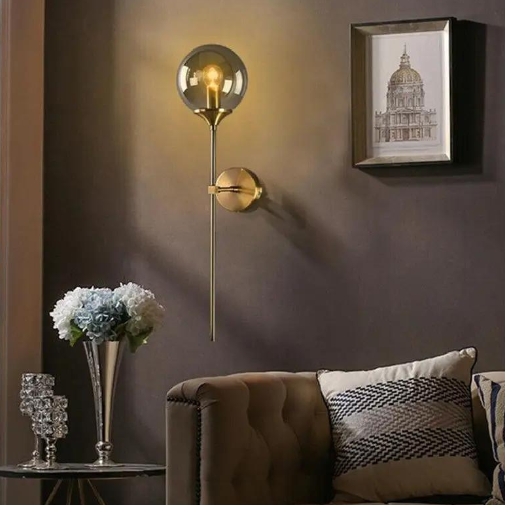 Amber Sphere Wall Light