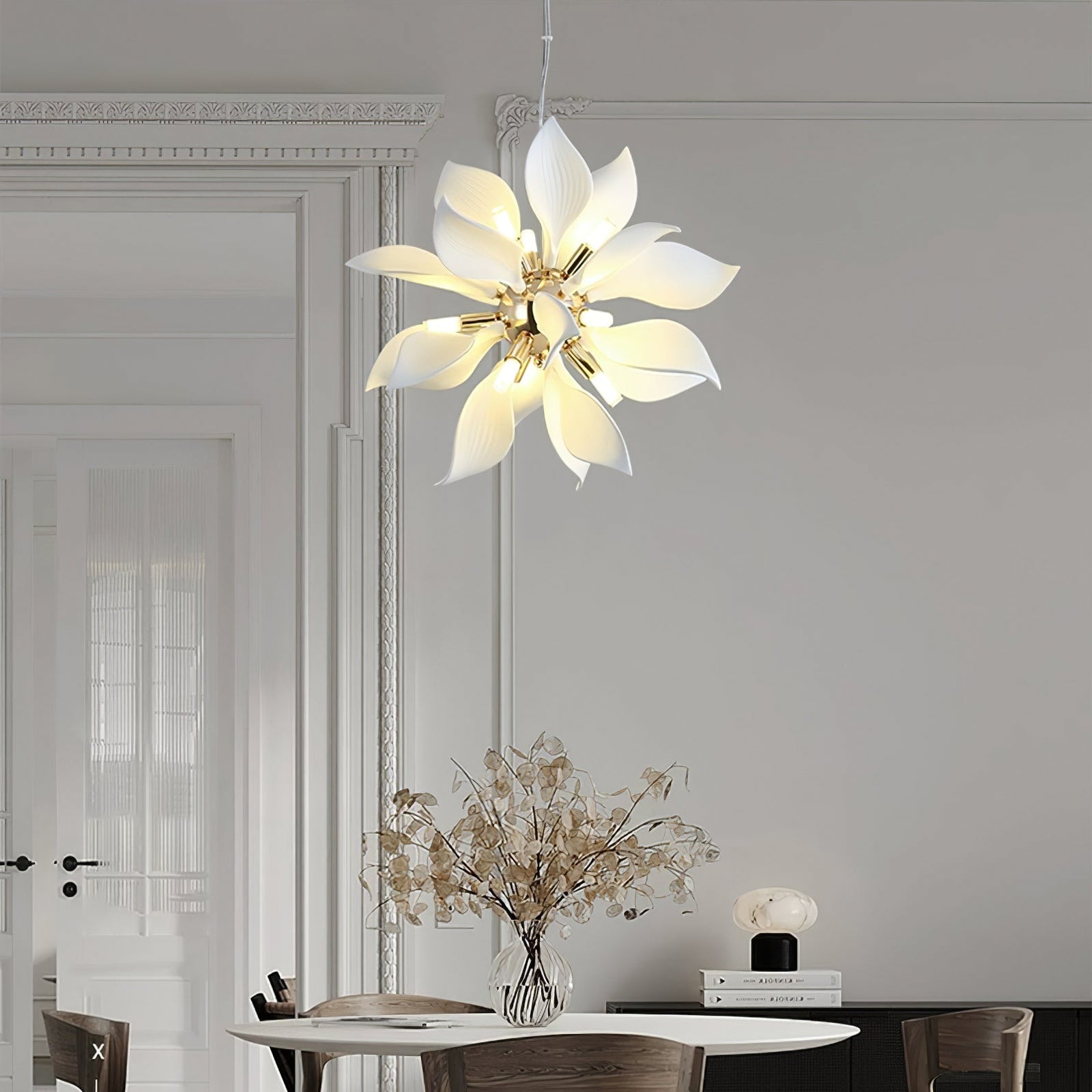 Petaline Bloom Ceramic Floral Pendant Light