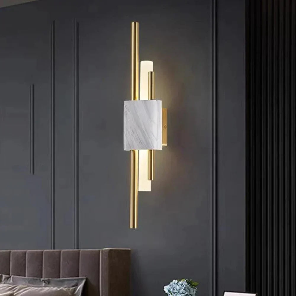 Refined Radiance Marble Accents Wall Light