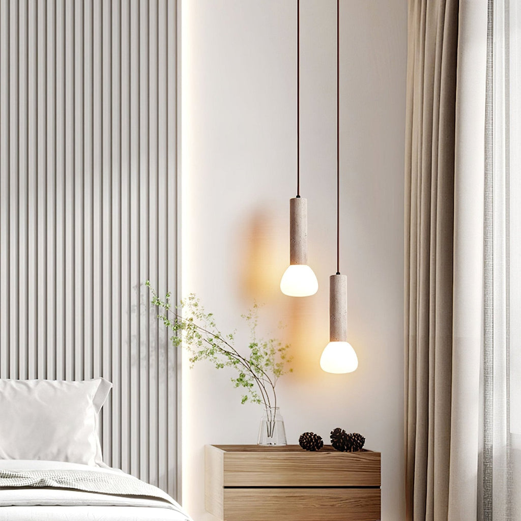 Elegant Travertine Cream Style Pendant Light
