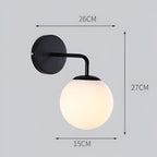 Modern Retro Rippled Glass Sphere Wall Light