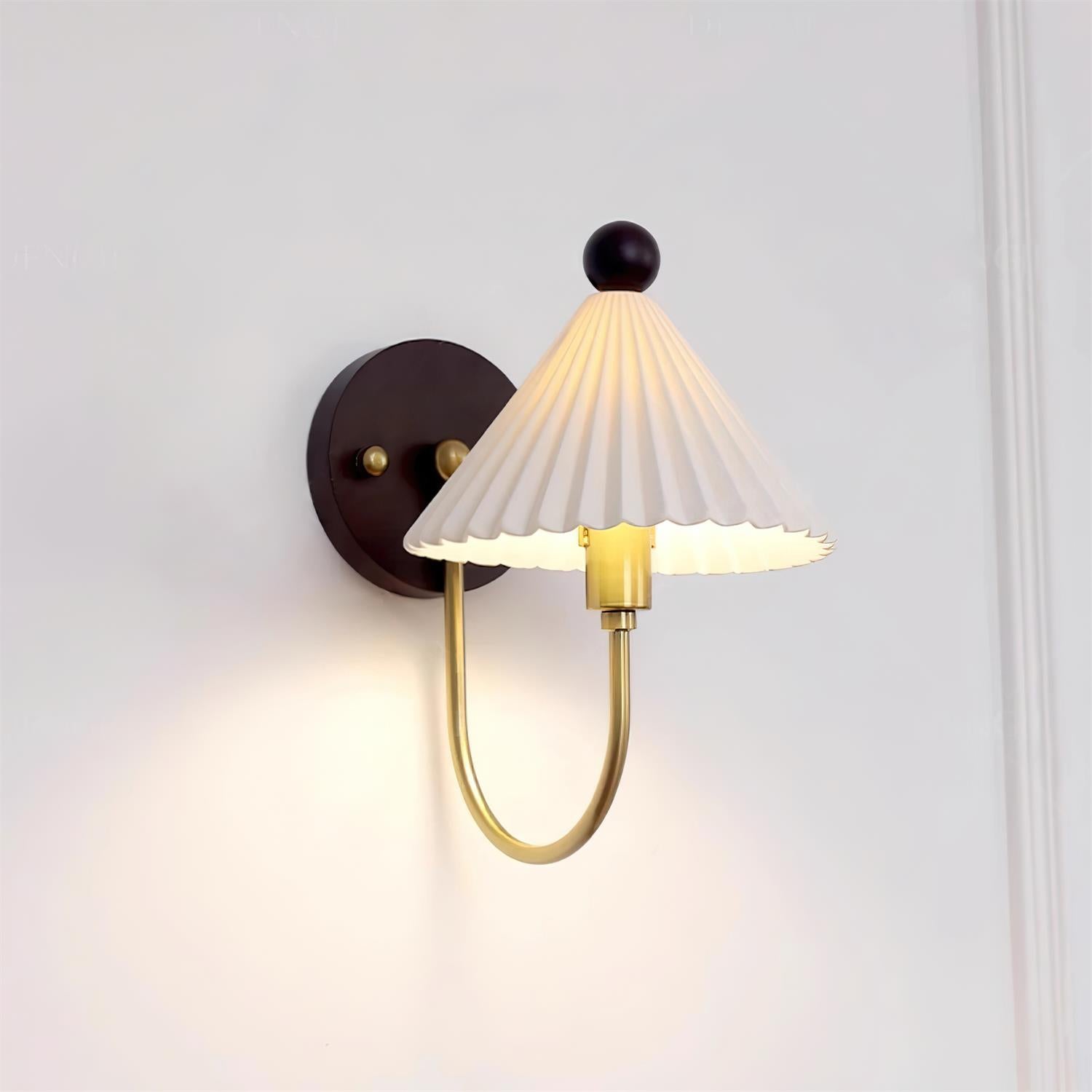 Nordic Solid Wood Bedside Wall Light
