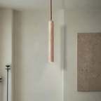 Marbled Travertine Cylinder Modern Pendant Light