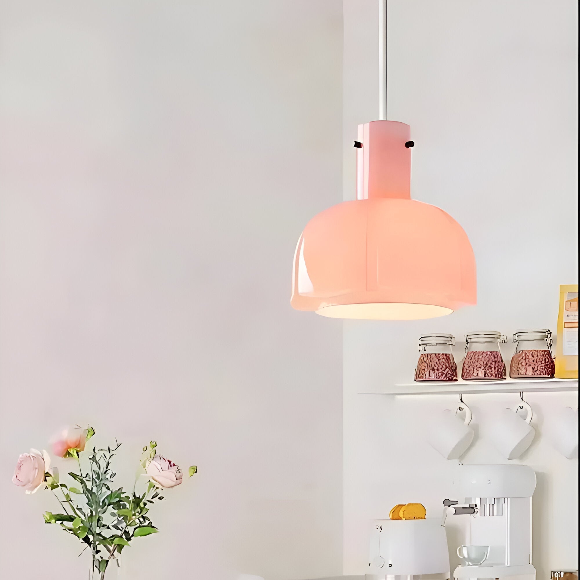 Nordic Flower Shaped Glass Pendant Light
