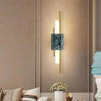 Refined Radiance Marble Accents Wall Light