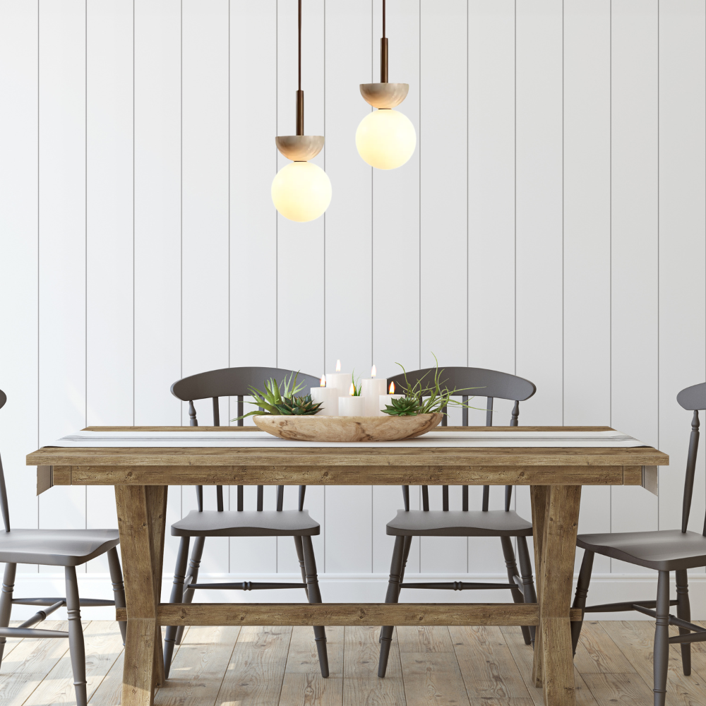 Round Travertine LED Pendant Light