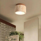 The Stone Travertine Japandi LED Ceiling Lamp