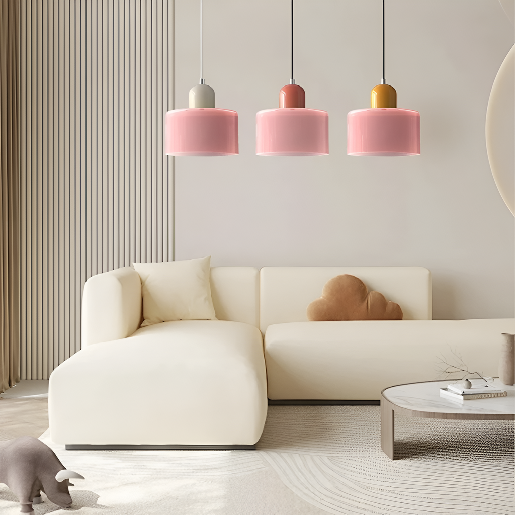 Nordic Iron Body Two-Tone Glass Pendant Light