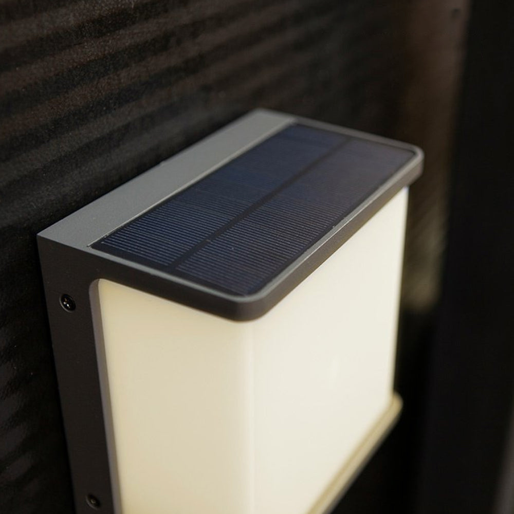 Modern Minimalist Rectangular Acrylic Sensor Solar IP65 Waterproof Outdoor Wall Light