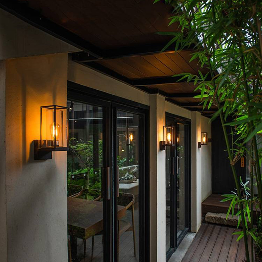 Modern Rectangular Black Wall IP65 Waterproof Outdoor Light