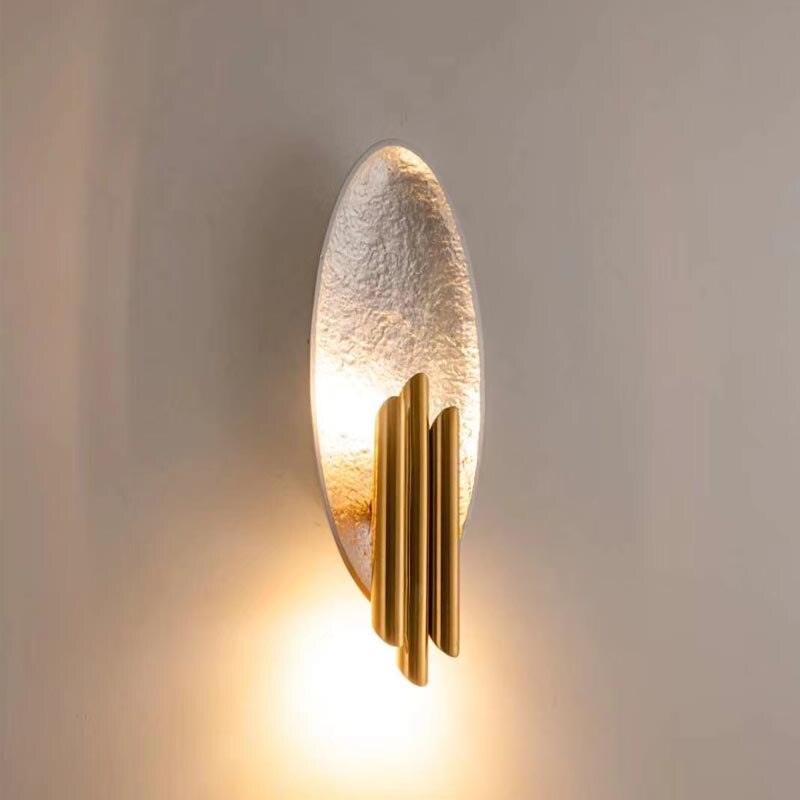 Luxury Oval Gold Foil Texture Metal Wall Light