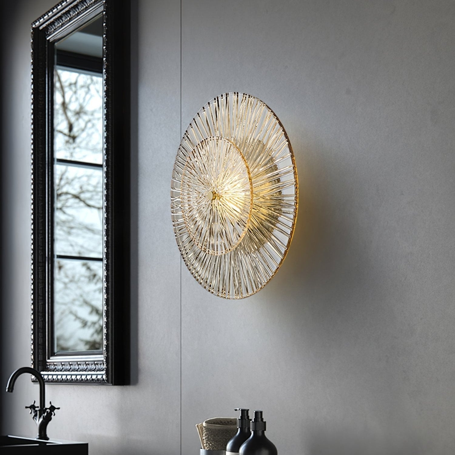 Round Crystal Wall Light
